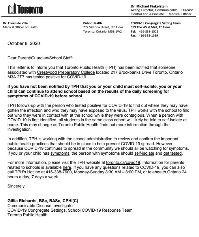 TPH Letter – CRESTWOOD